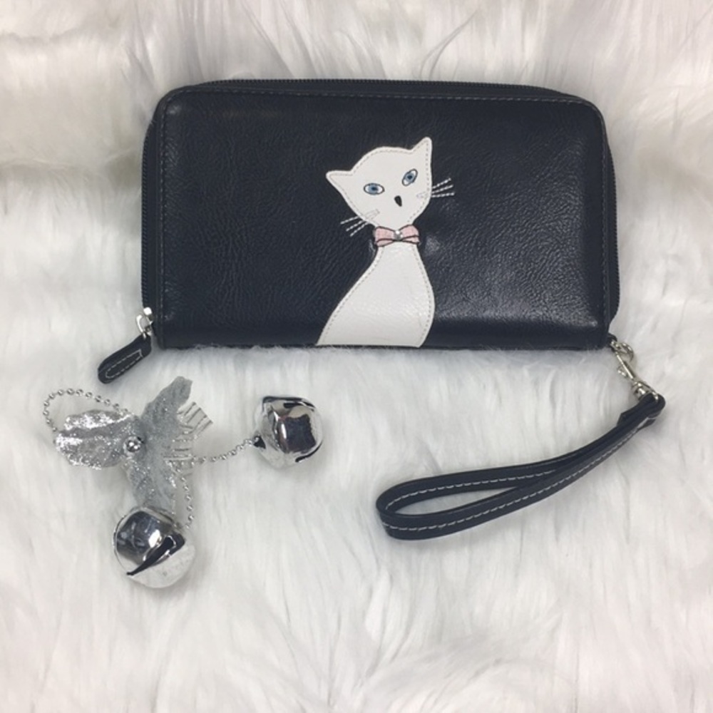 Rosetti Black clutch with White Cat Detail. NWT.